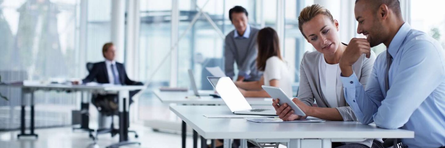 people working in an office