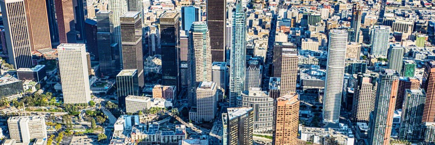 downtown los angeles ariel view