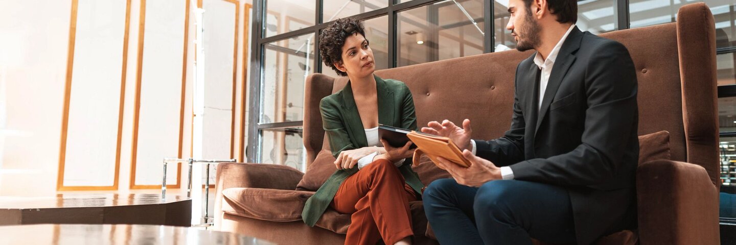 Two people having a conversation