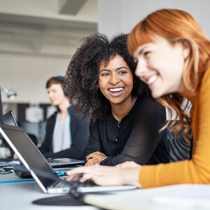 two women in the office
